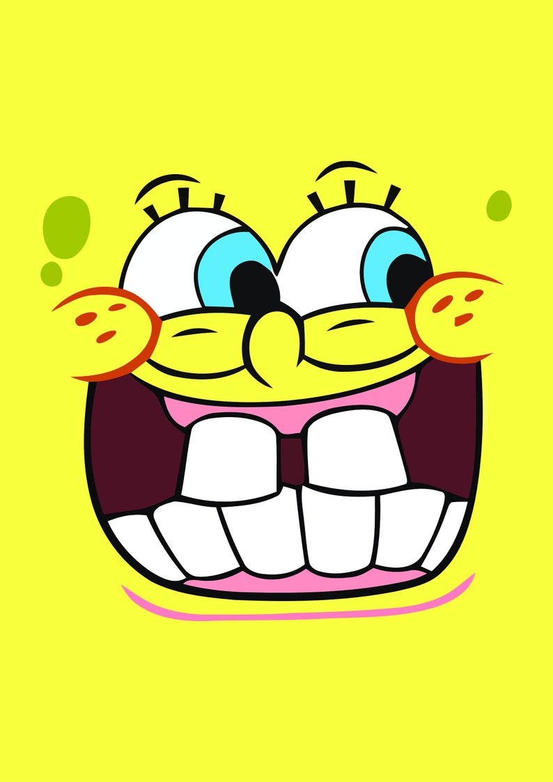 SPONGEBOB FACE SVG Sponge Bob Svg Spongebob Vector Square Etsy