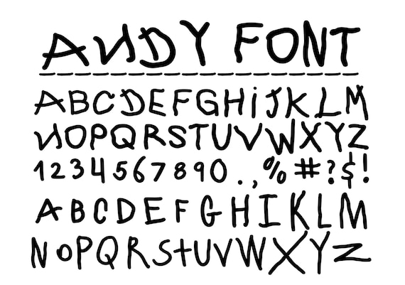 Andy Font Svg Disney Alphabet Toy Story Andy Font Cut Files Etsy