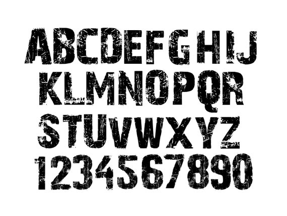 Download Distressed Font Svg Grunge Alphabet Font Downloaddistressed Etsy