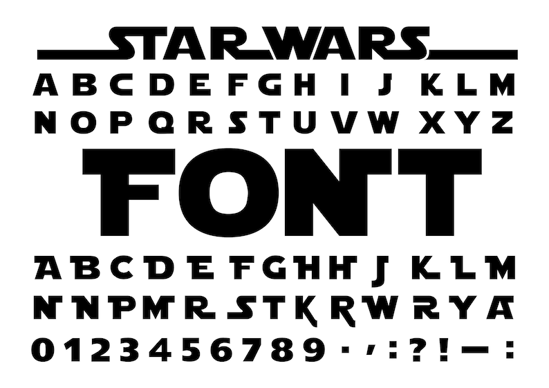 Download STAR WARS ALPHABET SvG Star Wars Font Svg Star Wars | Etsy