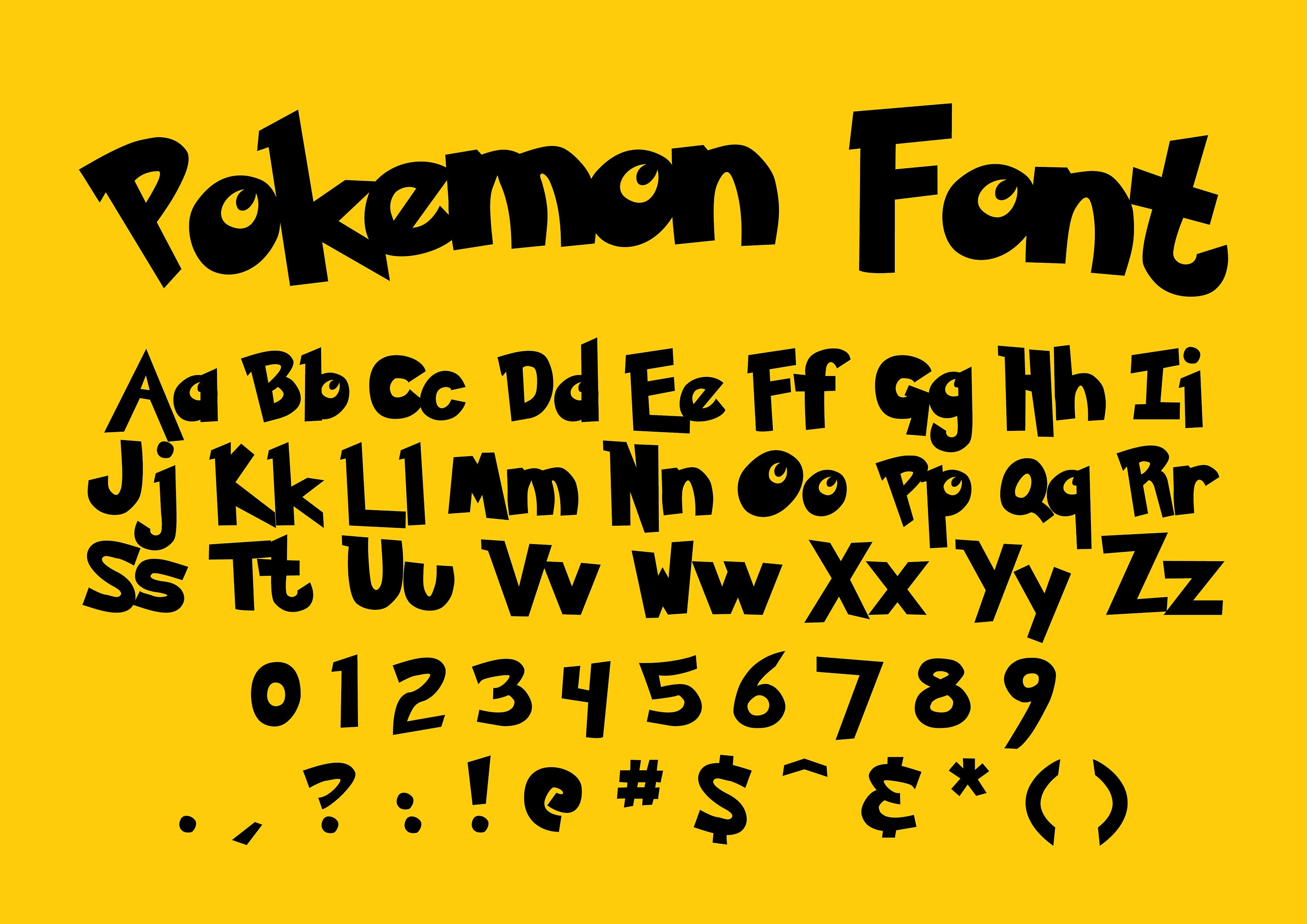 POKEMON SCHRIFT SVG Pokemon Schriftart Png Pokemon Alphabet Etsy