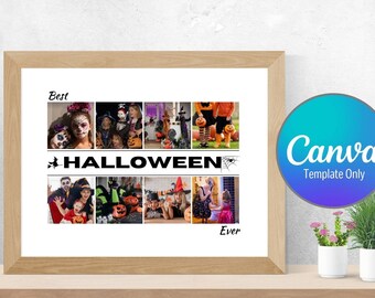 Halloween theme photo collage, Happy Halloween, photo collage, personalised photo gift, Canva template, DIY projects, photo gift, Halloween