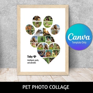 Pet memorial gift, pet portrait custom digital, photo collage gift for friend, custom collage art, pet sympathy gift, pet remembrance gift