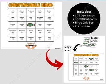 Printable Christian Bible Bingo Game Set, Faith Games, Church Group Activity (Digital Download)