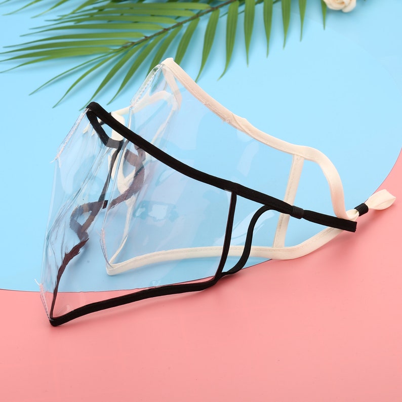 100 transparent mask clear face mask black and white Etsy