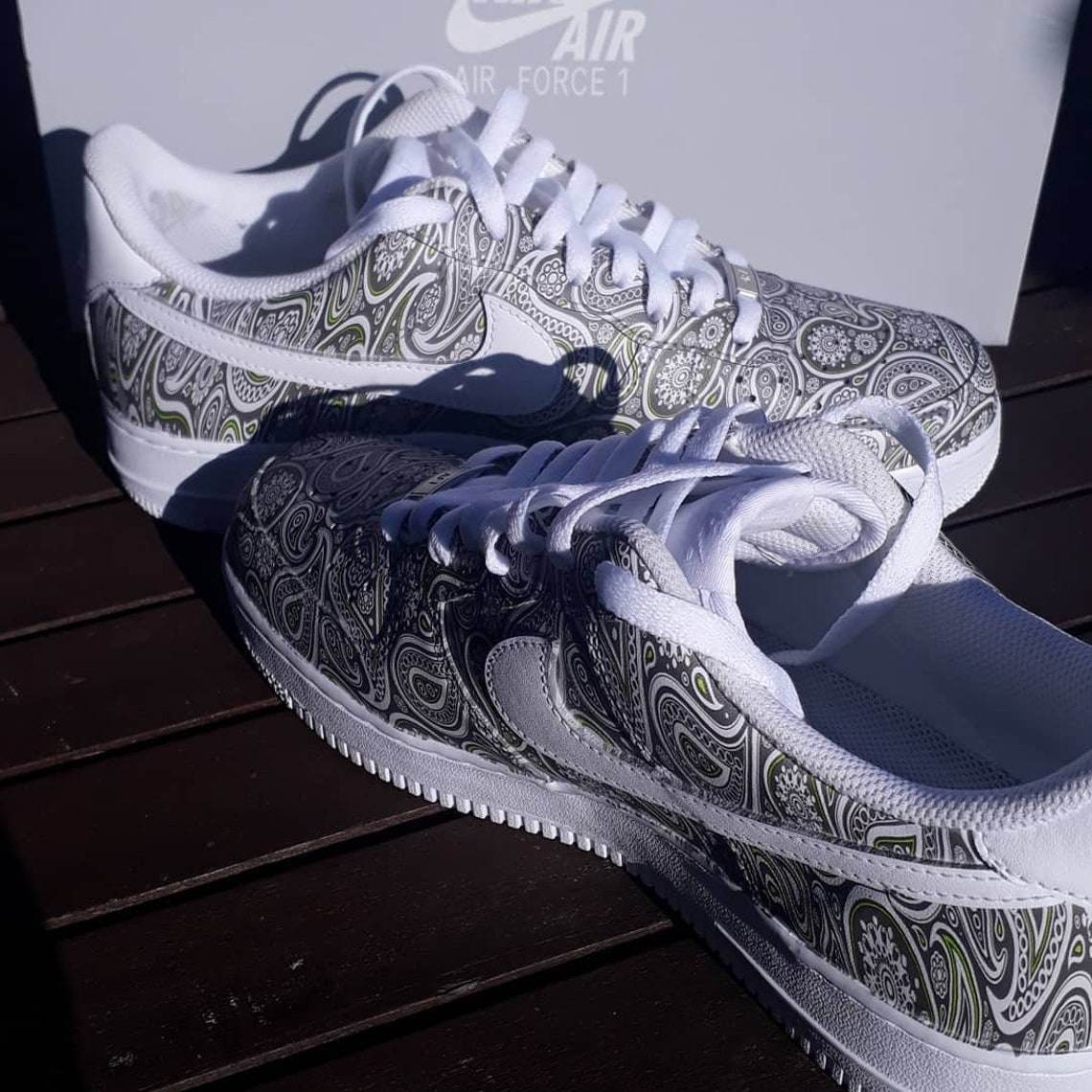 Custom Nike Air force 1 Paisley design Etsy