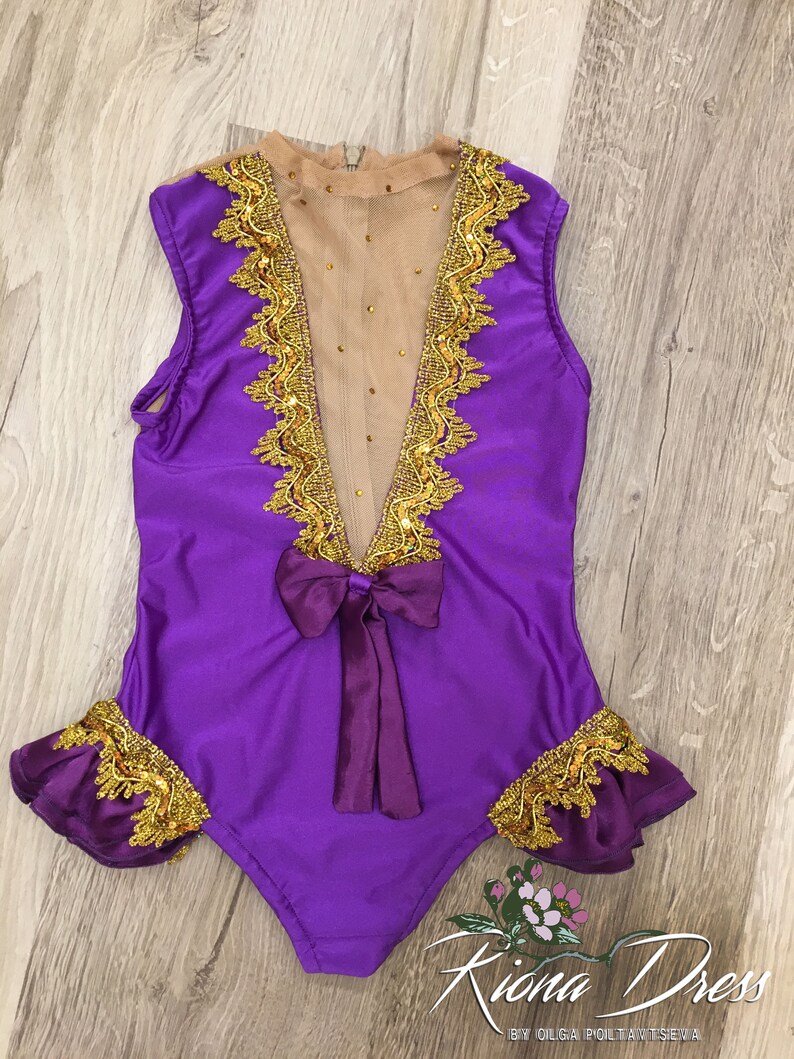 Anne Wheeler Halloween Costume Girls Purple Leotard With Mantel Dancing Ballet Gymnastics Party Costume RionaDress