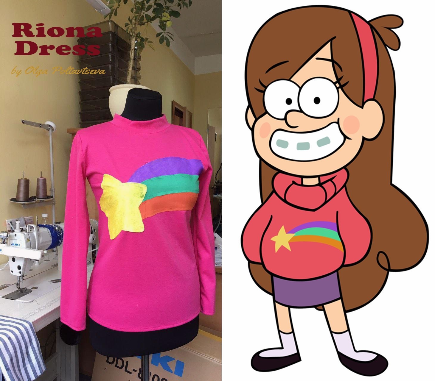 Mabel Pines Gravity Falls Star Raibow Pink Sweater for Girls Etsy