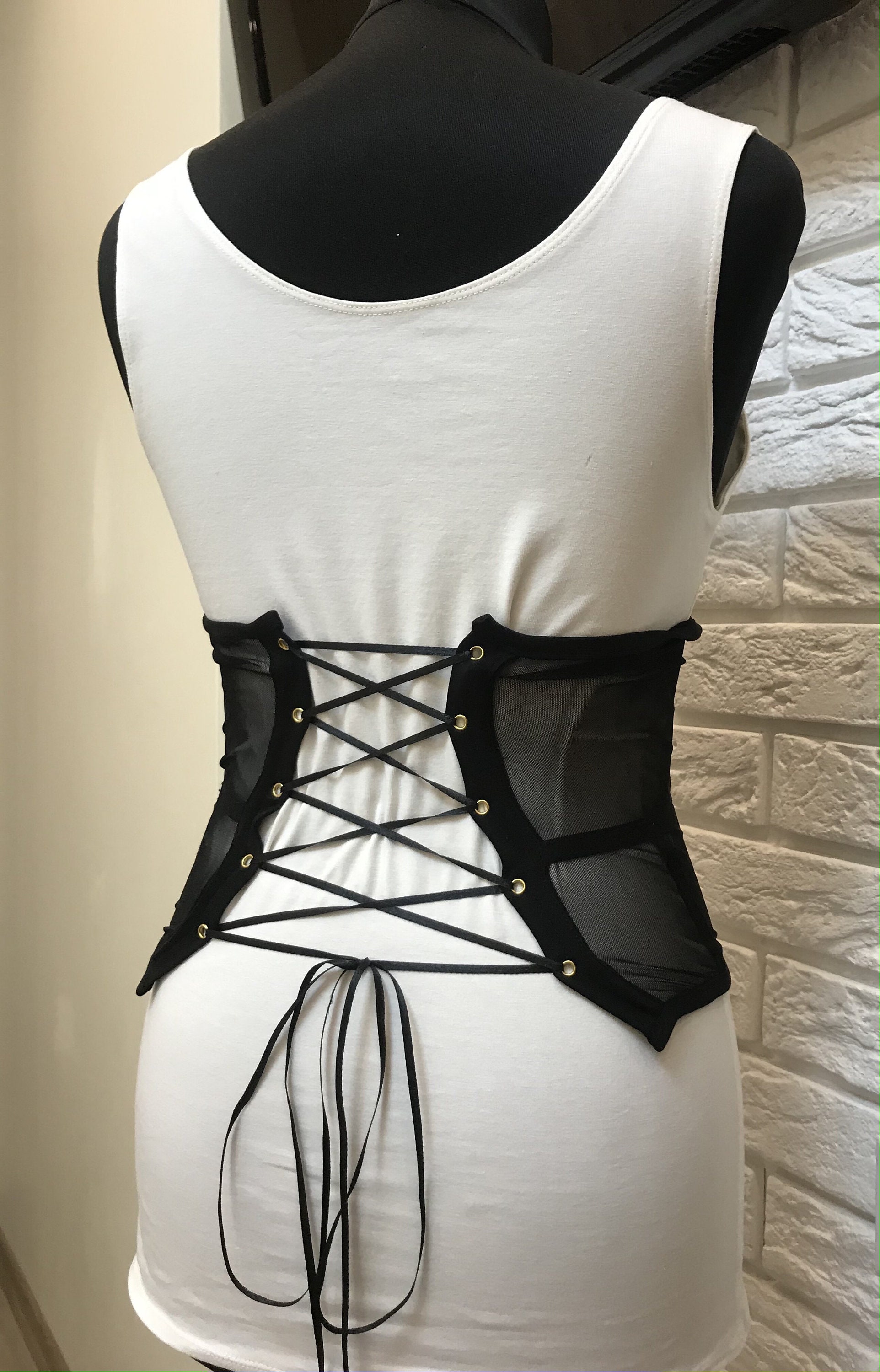 Сorset under the chest Corset black laceup corset Etsy