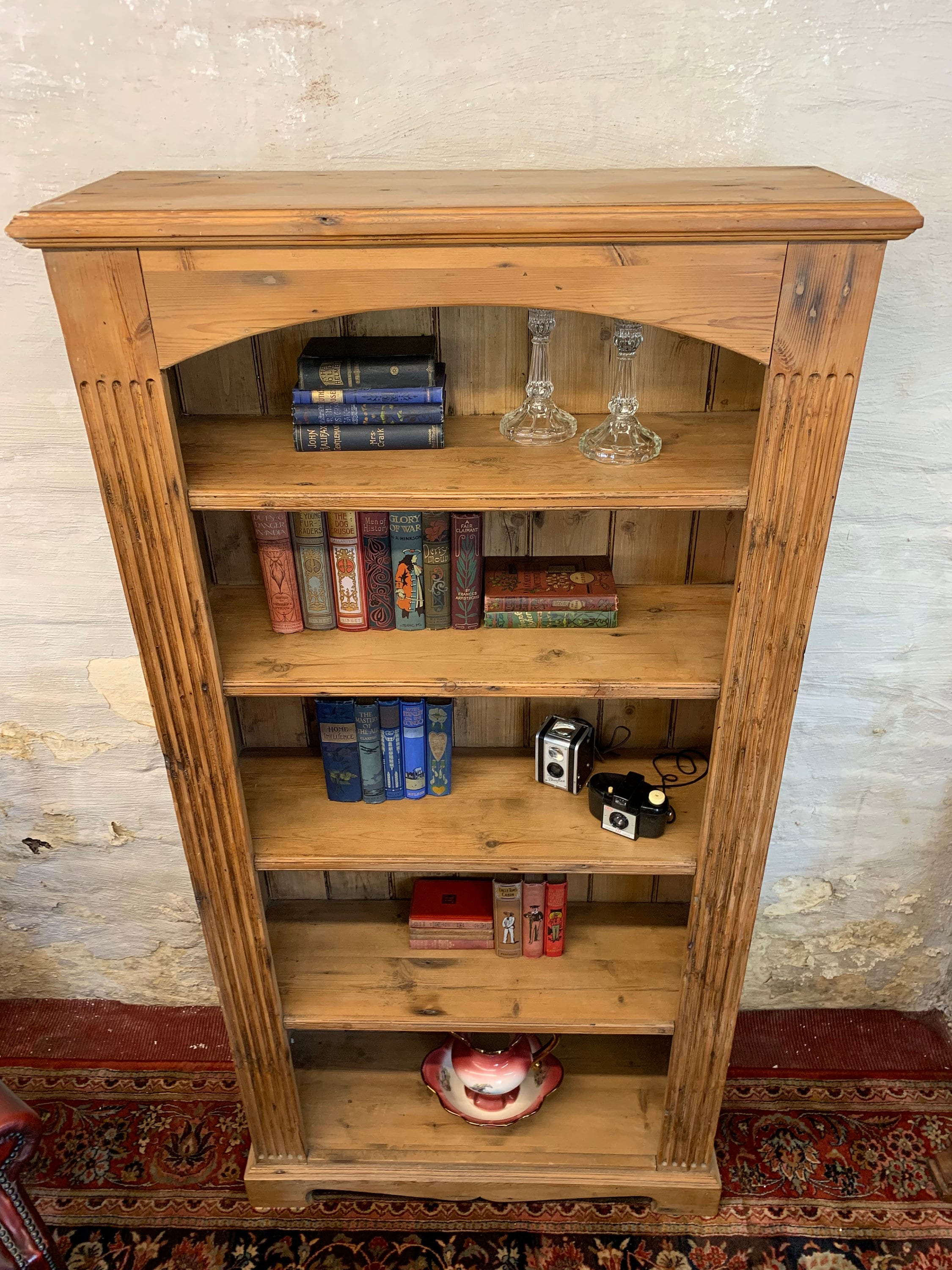 Tall Open Pine Bookcase With Five Shelves Etsy