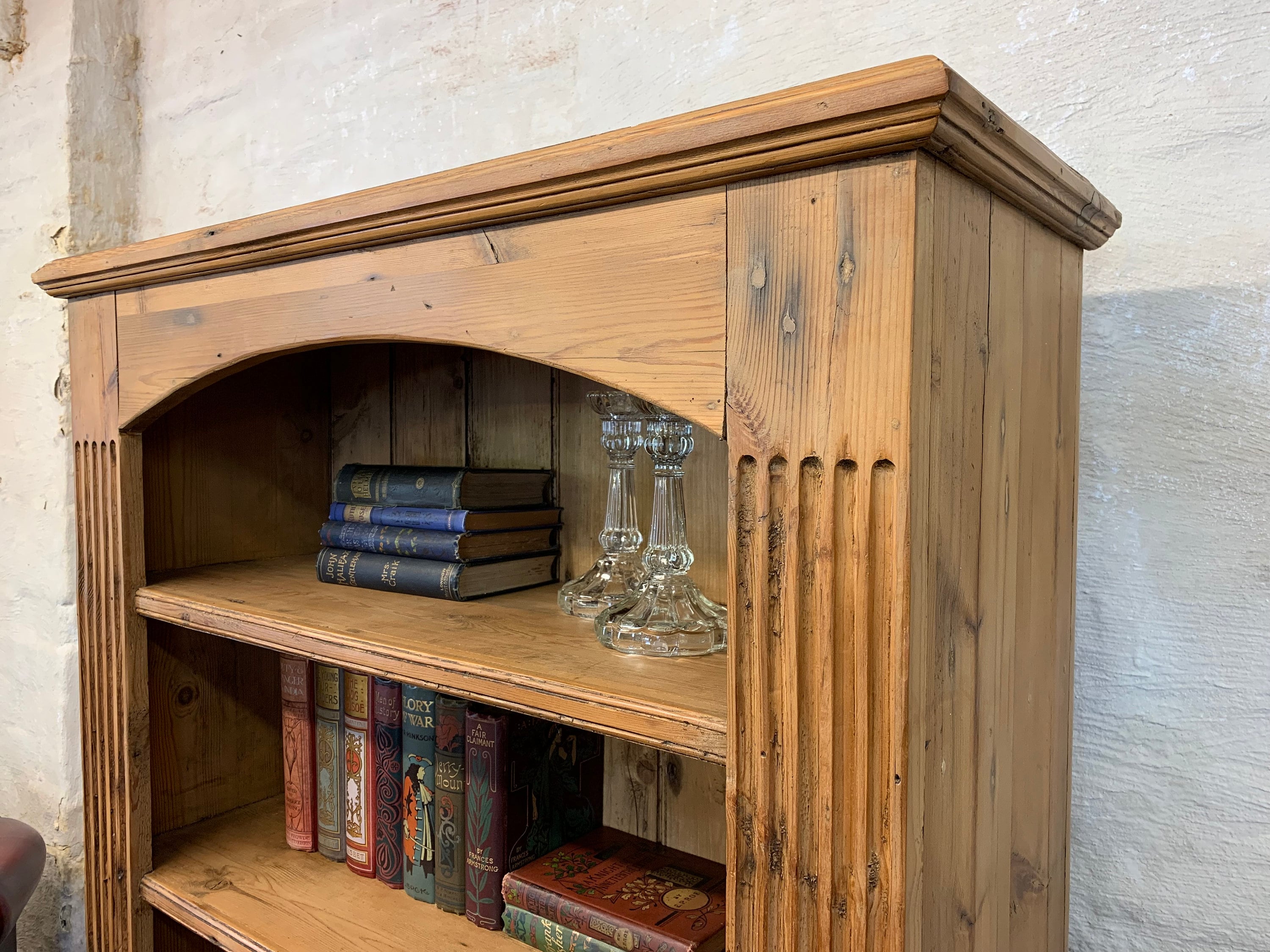 Tall Open Pine Bookcase With Five Shelves Etsy