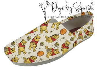 Honey Bear Slip on Canvas Shoes Custom Printed On Demand