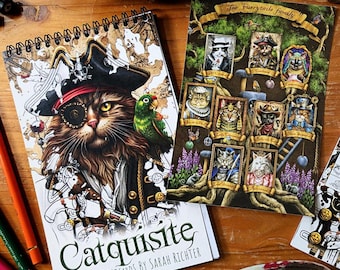 NEW Catquisite Postcards Coloring Book by Sarah Richter