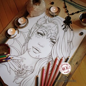 Valandriel Coloring Page printable pdf by Sarah Richter