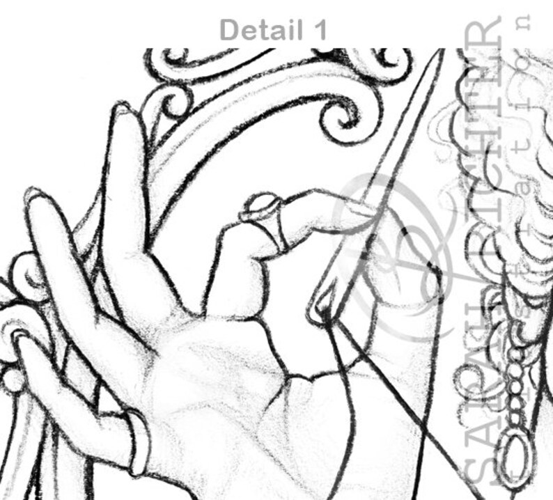 May include: A black and white line drawing of a hand holding a needle and thread. The hand is wearing a glove and is holding the needle and thread in a way that suggests it is sewing.