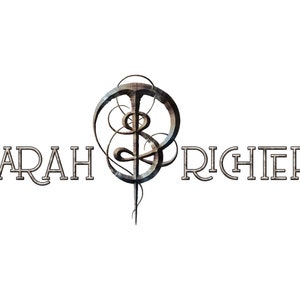 May include: A logo featuring the name "SARAH RICHTER" in a stylised font. A decorative, stylised symbol is centred between the two words.