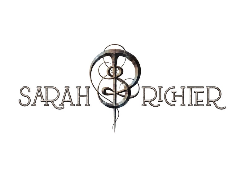 May include: A logo featuring the name "SARAH RICHTER" in a stylised font. A decorative, stylised symbol is centred between the two words.