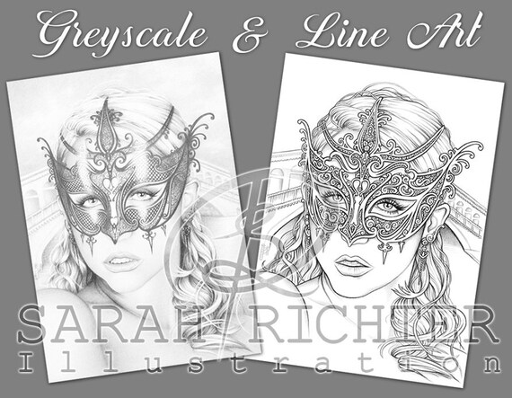 Download Venice Greyscale Line Art Coloring Page Pack Gothic Etsy