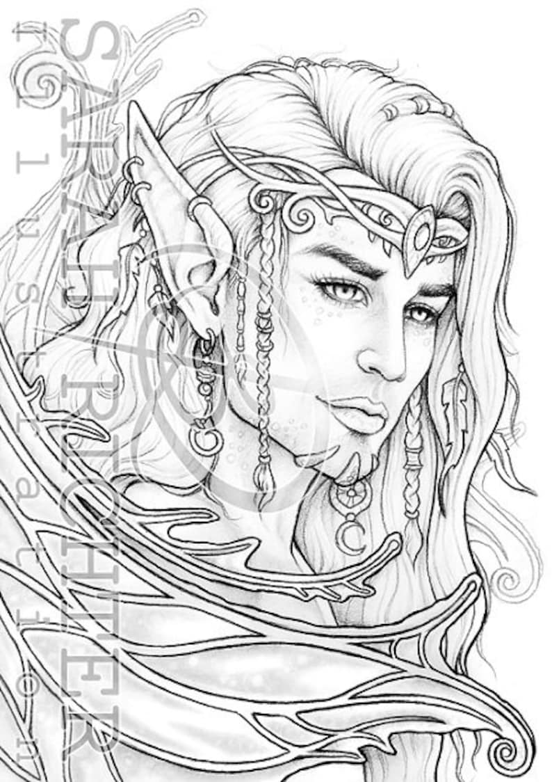 Glanduil Faebruary 2021 Coloring Page Fairy Fantasy Printable Pdf 