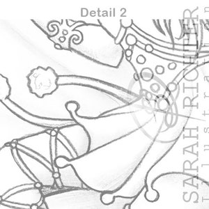 Faebruary2020 Elvina Coloring Page Fairy Fantasy / Printable fantasy Colouring pages for adults by Sarah Richter image 7