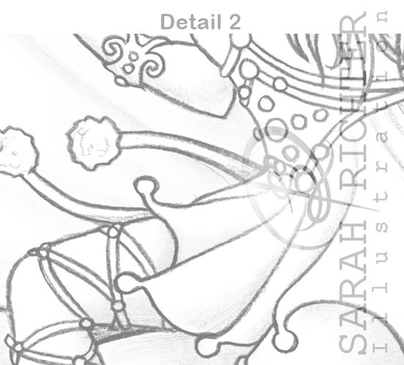 Faebruary2020 Elvina Coloring Page Fairy Fantasy / Printable fantasy Colouring pages for adults by Sarah Richter image 7