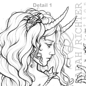 Lilith Greyscale and Line Art Coloring Page Pack Printable PDF by Sarah ...