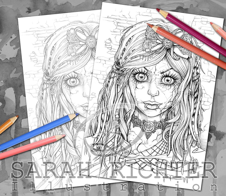 Drawing &amp; Illustration Art &amp; Collectibles 6 Coloring pages Gothic ...
