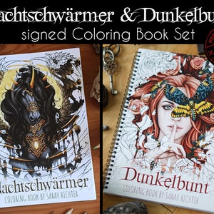 Signed Coloring Book Set Dunkelbunt and Nachtschwärmer