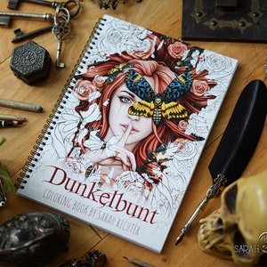 Dunkelbunt signed Coloring Book by Sarah Richter