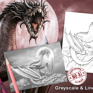 Darius Greyscale and Line Art Coloring Page Pack Printable PDF by Sarah Richter