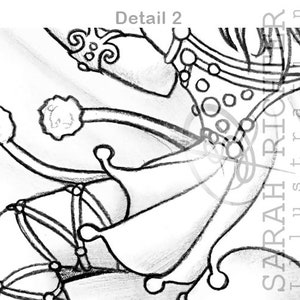 Faebruary2020 Elvina Coloring Page Fairy Fantasy / Printable fantasy Colouring pages for adults by Sarah Richter image 6