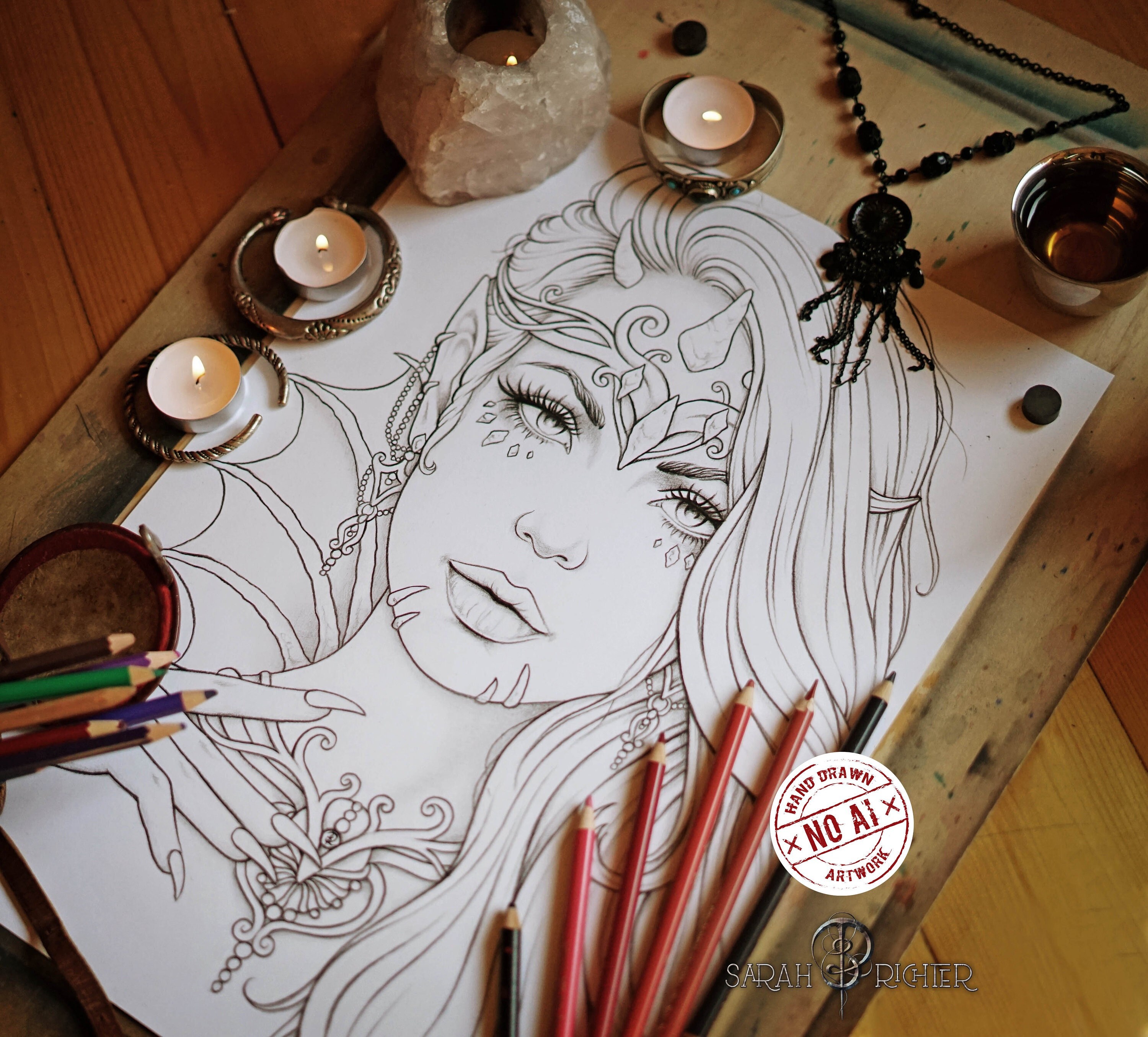 Valandriel Coloring Page printable pdf by Sarah Richter