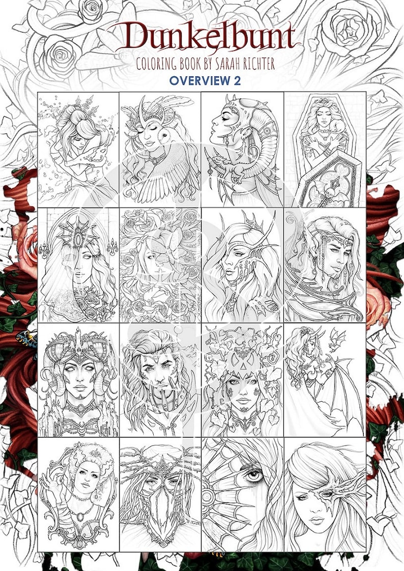 Special Set Dunkelbunt Coloring Book By Sarah Richter Signed Etsy Canada