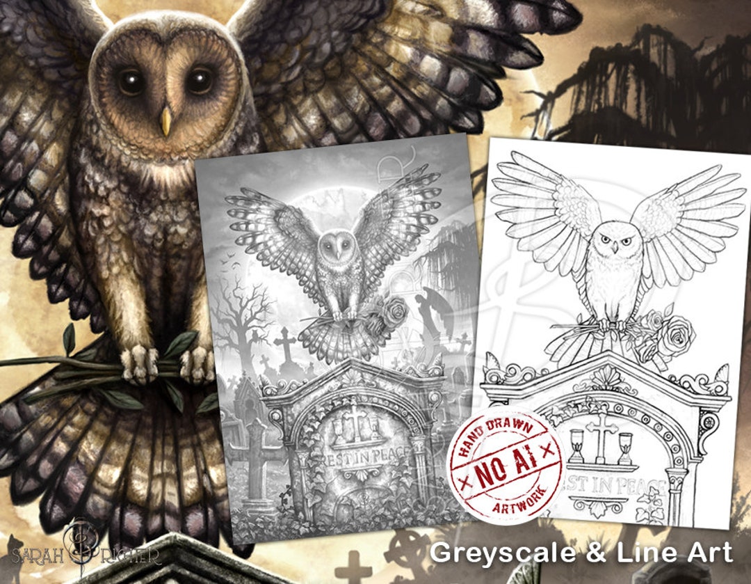 Rest in Peace Greyscale and Line Art Coloring Page Pack Printable PDF ...