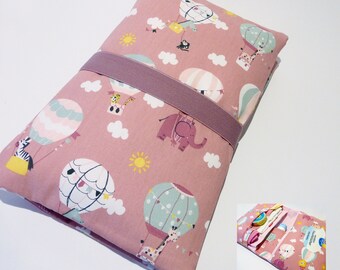 Windeltasche Wickeltasche Baby Geschenk Eulen mit rosa