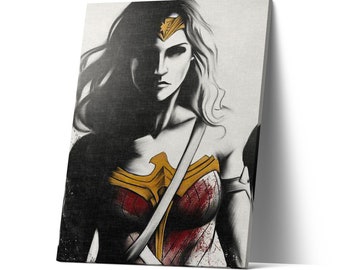 Comic Book Classic DC Universe Wonder Woman Canvas Print Wall Art A2 A1 A0 Sizes