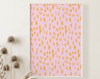 Cheetah Art Print, Leopard Animal Wall Art, Pink and Orange Colors, Printable Wall Art, Boho Decor, Downloadable Prints, Abstract Art