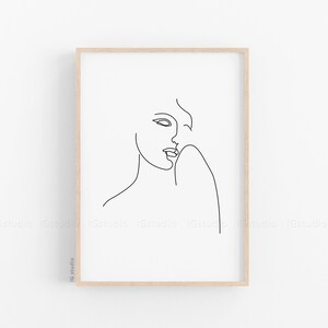 Single Line Art Print, Woman One Line Drawing, Printable line art, Abstract Woman print, Minimalist Line Art Poster, Female face