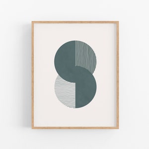 Green Geometric Printable Mid Century Modern Art, Green Wall Art, Minimalist Print Boho decor, Downloadable Print, Abstract art poster