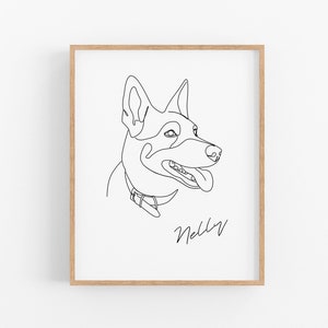 Pet Portrait, Dog Portrait Custom, Line Art, Custom Dog Portrait From Photo, Pet memorial art, Minimalist Digital Portrait, One Line Drawing