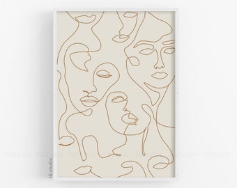Abstract face art | Etsy