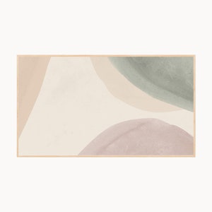 Samsung Frame TV Art, forme astratte neutre, colori neutri, opere d&#39;arte digitali, Mid Century Modern, stampa TV Frame Art per TV digitale