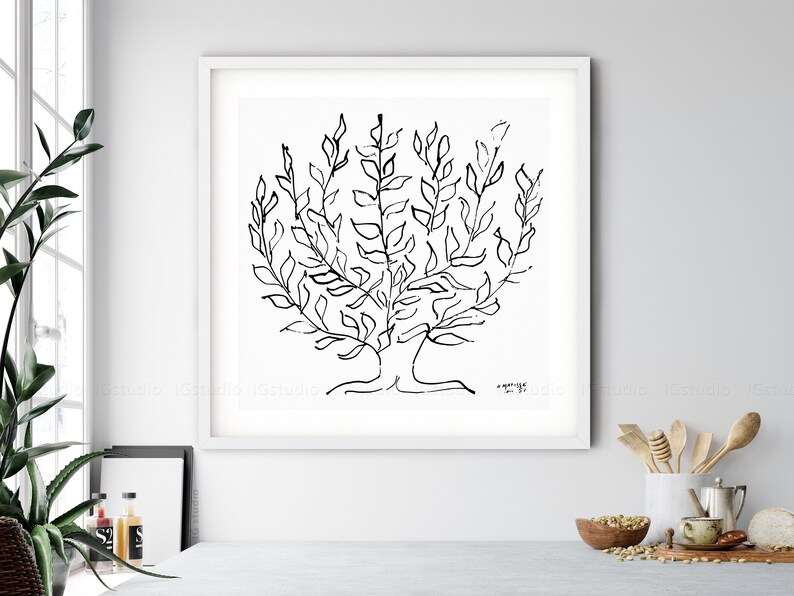 Matisse Tree Tree Poster tree wall art print Black and | Etsy