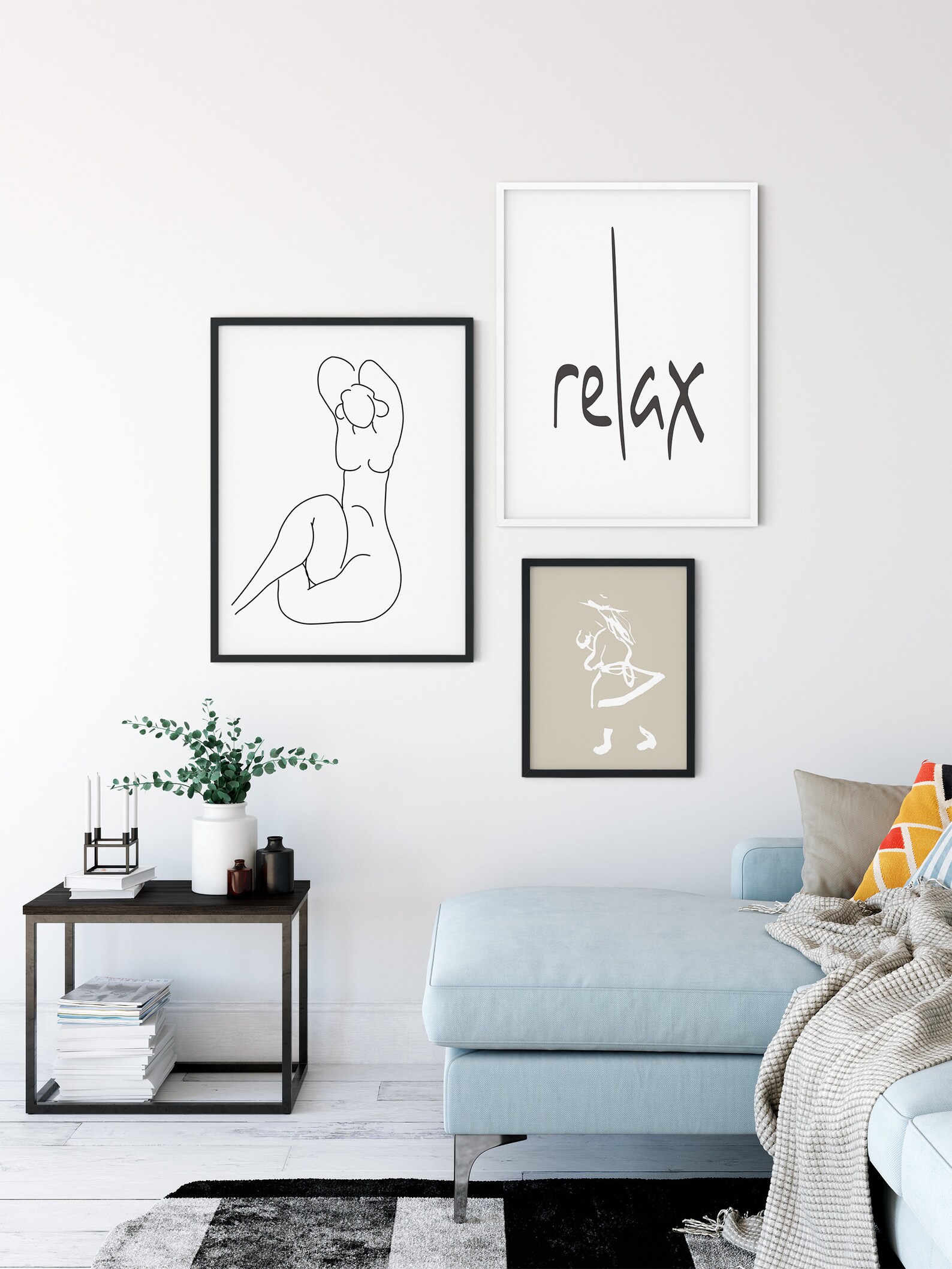 Relax Print Printable Wall Art Black and White Home Decor | Etsy