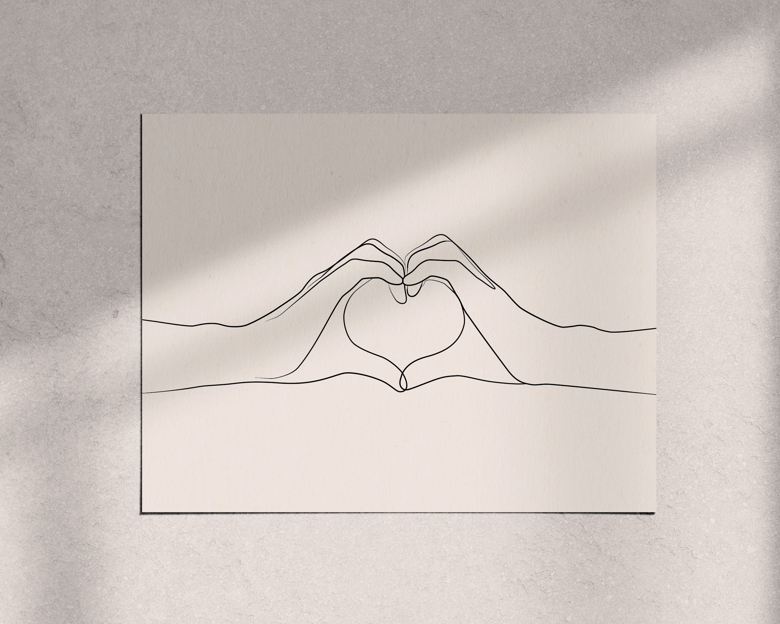 Hand Heart Printable One Line Drawing Print Love Hands - Etsy