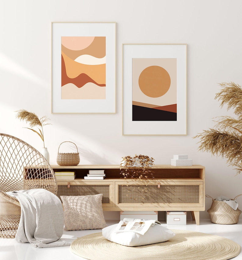 Abstract Landscape Art Print Neutral Wall Art Warm Colors Etsy