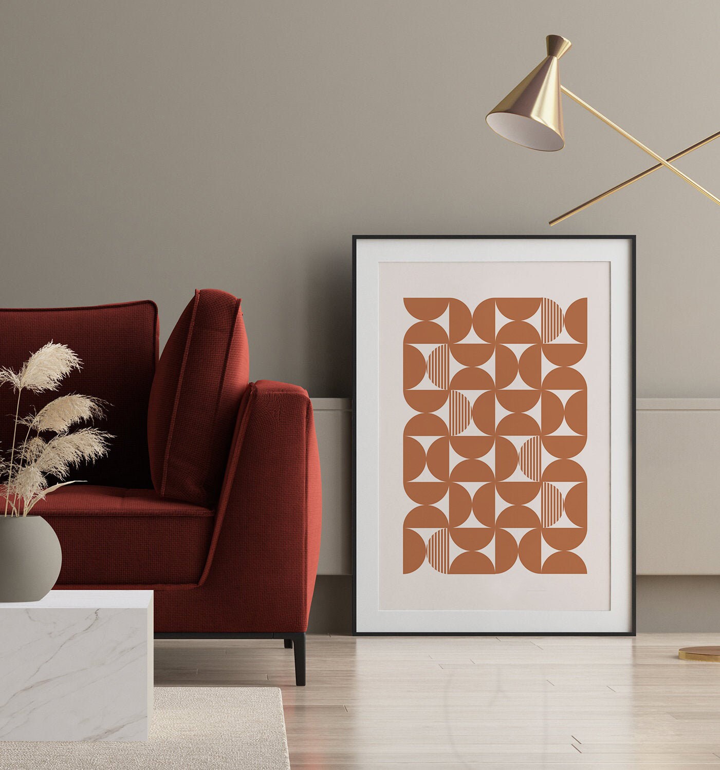 Geometric Printable Mid Century Modern Art, Neutral Wall Art ...