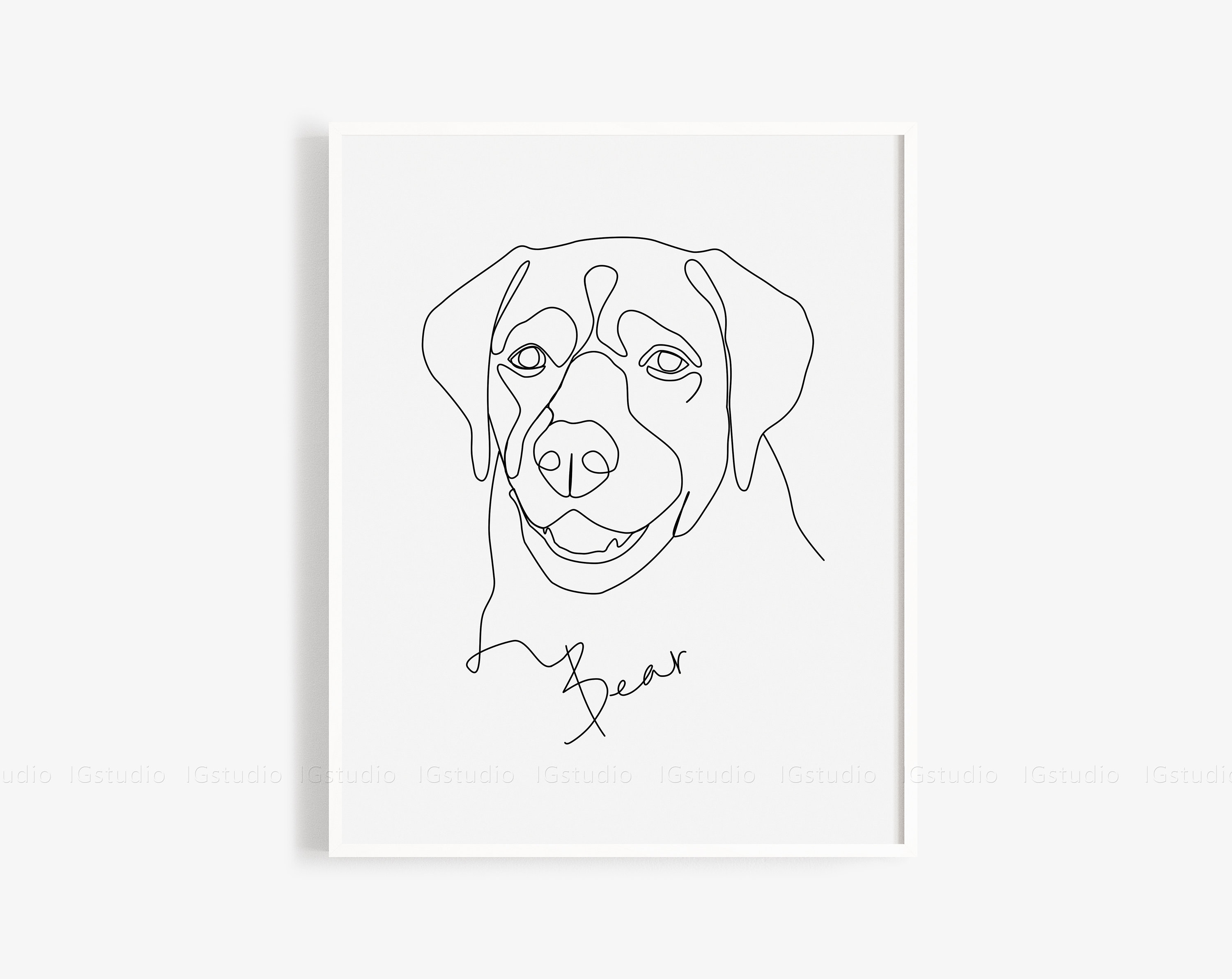Pet Portrait Dog Portrait Custom Line Art Custom Dog Etsy