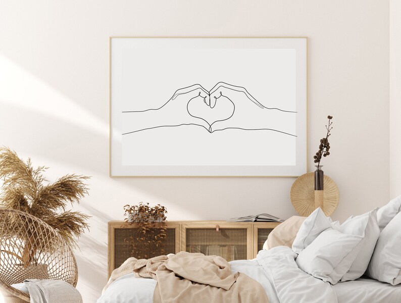 Hand Heart Printable One Line Drawing Print Love Hands - Etsy
