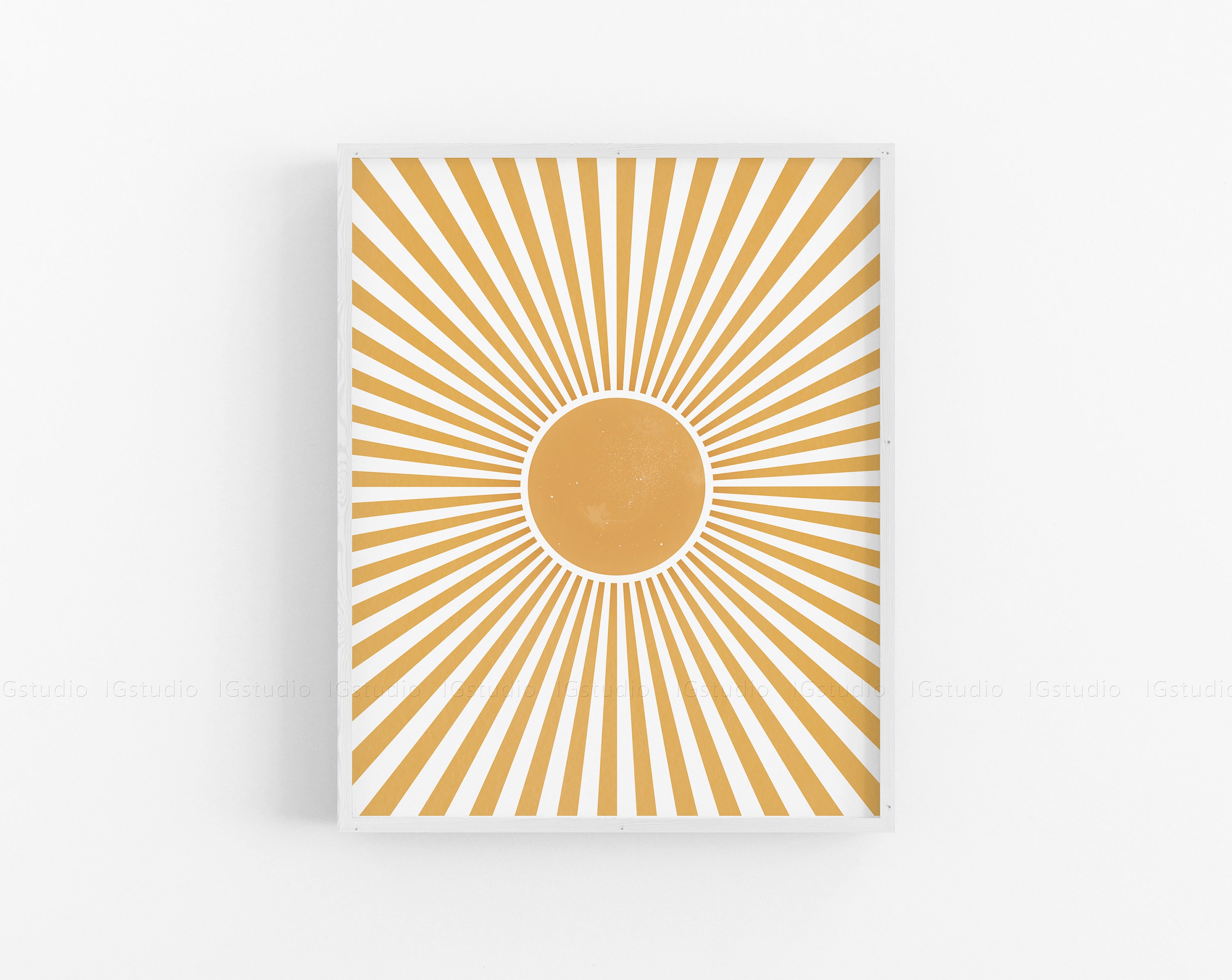 Sun Wall Art Boho Decor Mid Century Modern Art Print Abstract Etsy